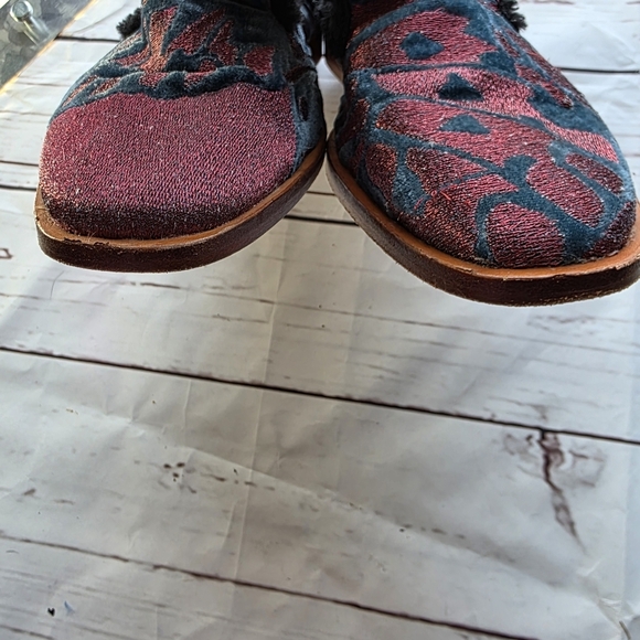 Free People Butterfly Effect Velvet Mules Sherpa Lined 10 - Picture 3 of 7